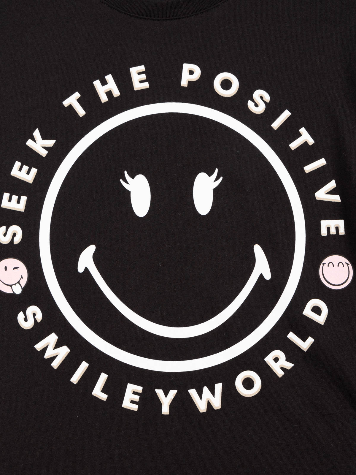 Tee-shirt noir smiley fille (XSS-M) Tee-shirt noir smiley fille (XSS-M)