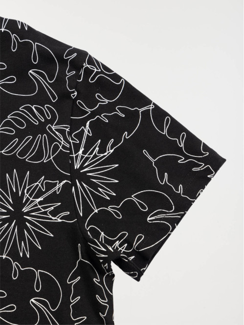 Tee-shirt imprimé garçon noir (XXS-M) Tee-shirt imprimé garçon noir (XXS-M)