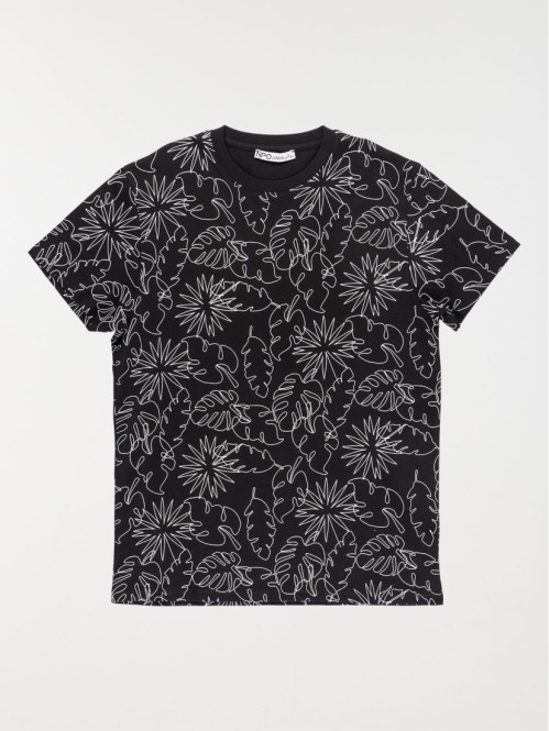 Tee-shirt imprimé garçon noir (XXS-M)