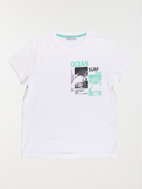 Tee-shirt océan garçon blanc (XXS-M)