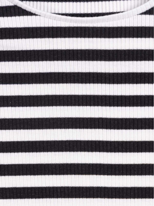 T-shirt côtelé rayé fille (XXS-M) T-shirt côtelé rayé fille (XXS-M)