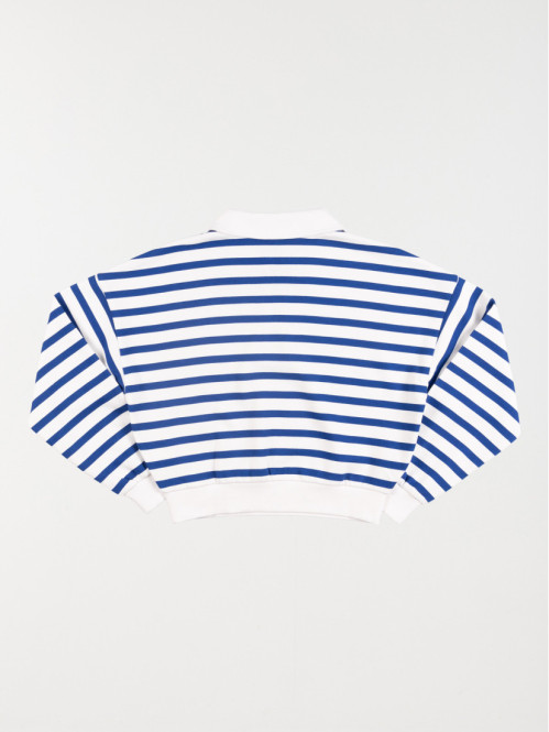 Sweat rayé col polo fille...