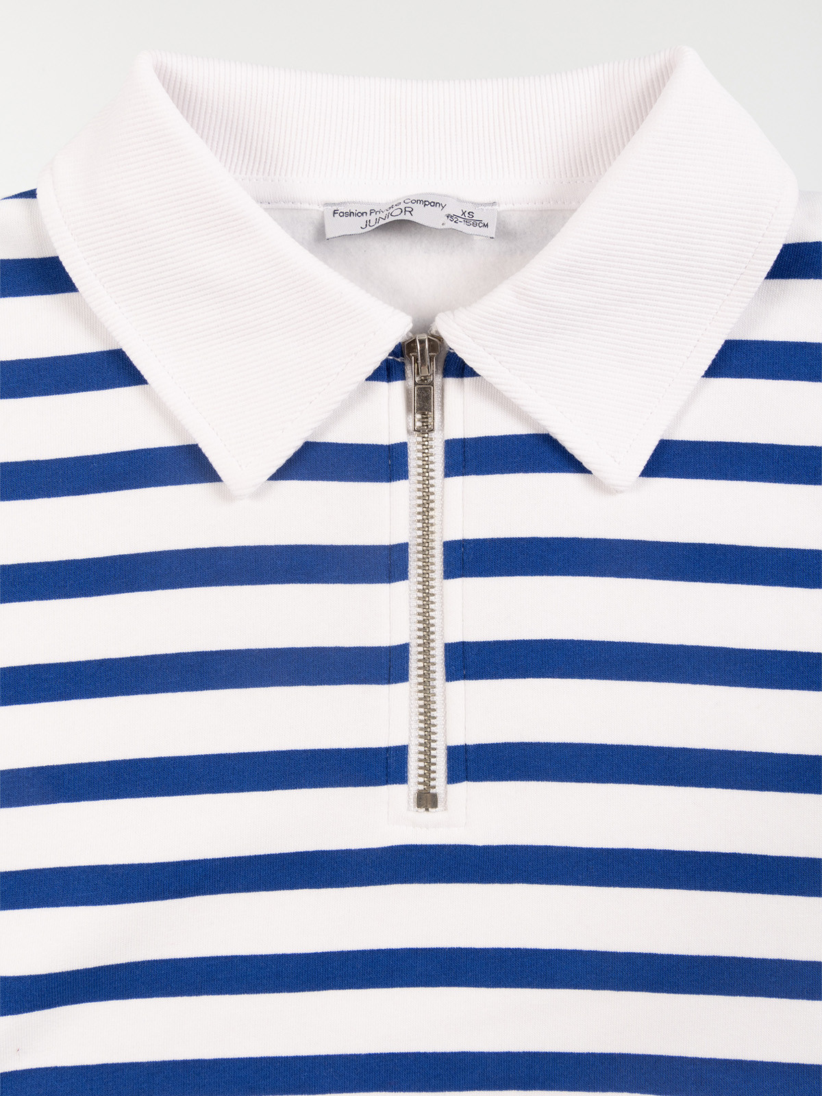 Sweat rayé col polo fille (XXS-M)