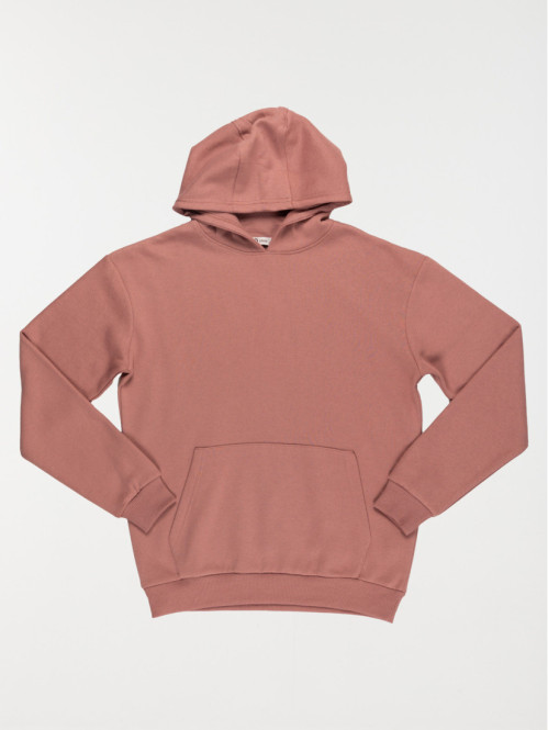 Sweat capuche garçon vieux rose (XXS-M)