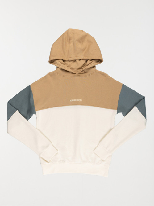 Sweat tricolore à capuche garçon (XXS-M)