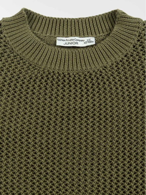Pull ajouré lichen green fille (XXS-M) Pull ajouré lichen green fille (XXS-M)