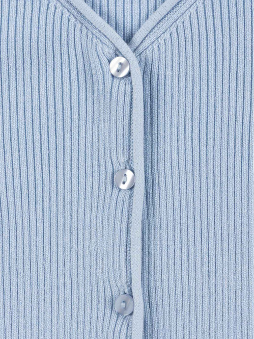 Gilet bleu pâle côtelé fille (XXS-M) Gilet bleu pâle côtelé fille (XXS-M)