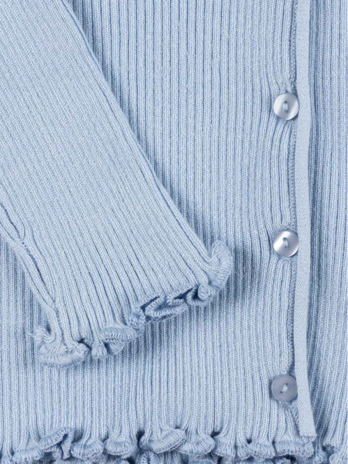 Gilet bleu pâle côtelé fille (XXS-M) Gilet bleu pâle côtelé fille (XXS-M)