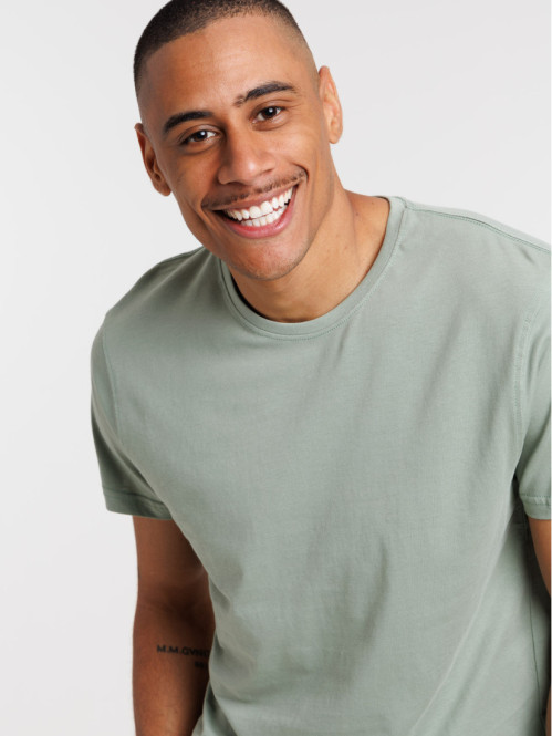 T-shirt col rond tilleul grisé homme