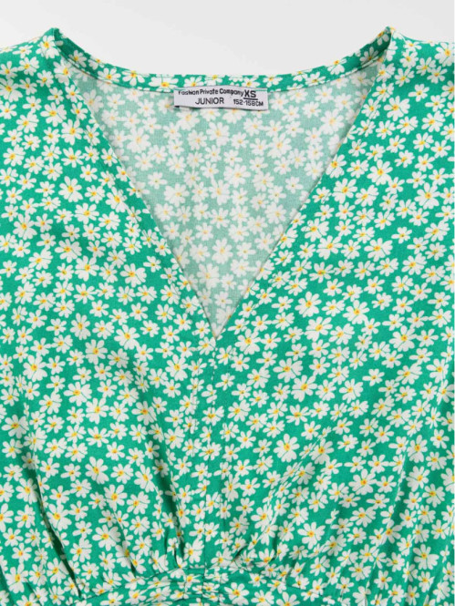 Blouse fleurie fille (XXS-M) Blouse fleurie fille (XXS-M)