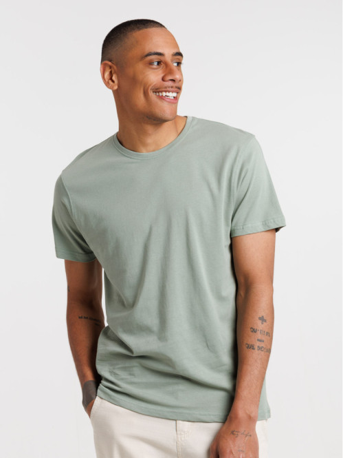 T-shirt col rond tilleul grisé homme
