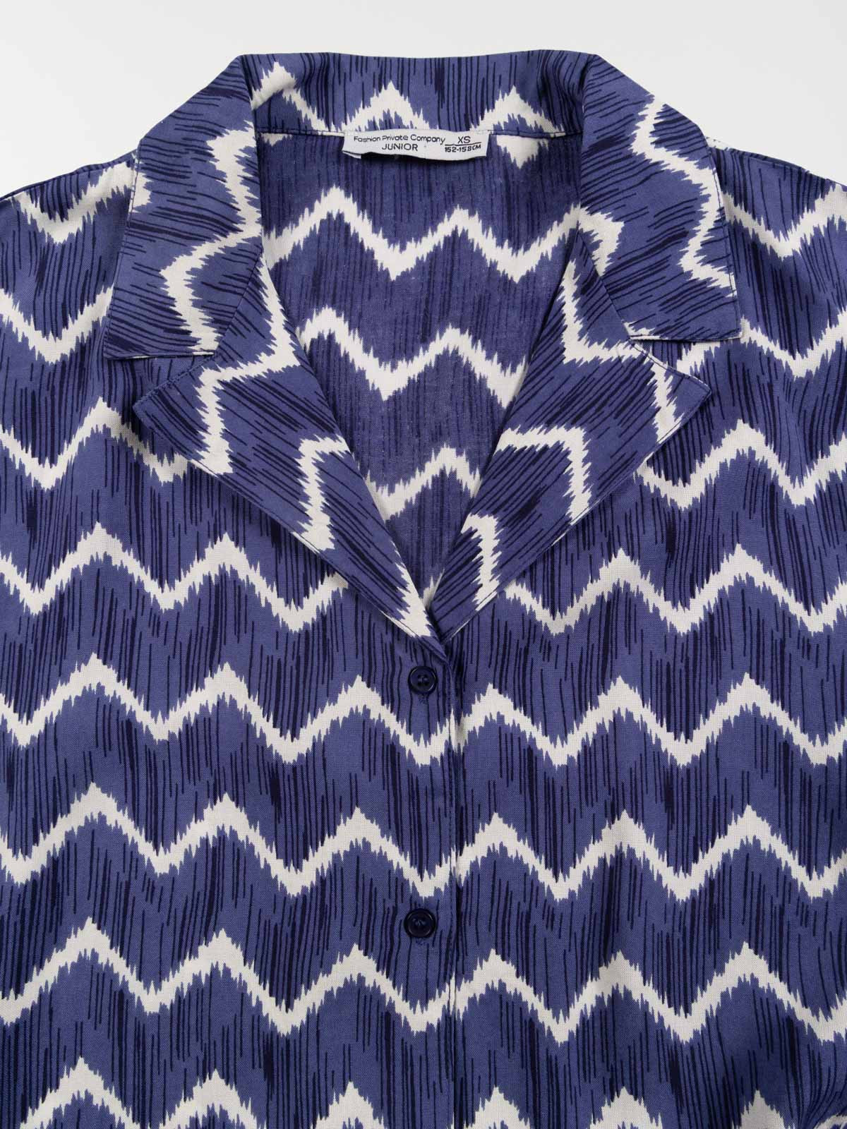 Chemisier imprimé à nouer fille (XXS-M) Chemisier imprimé à nouer fille (XXS-M)