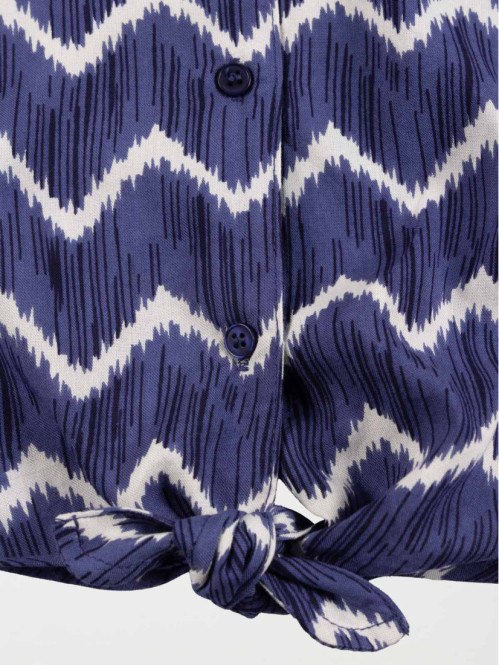 Chemisier imprimé à nouer fille (XXS-M) Chemisier imprimé à nouer fille (XXS-M)