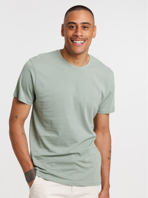 T-shirt col rond tilleul grisé homme