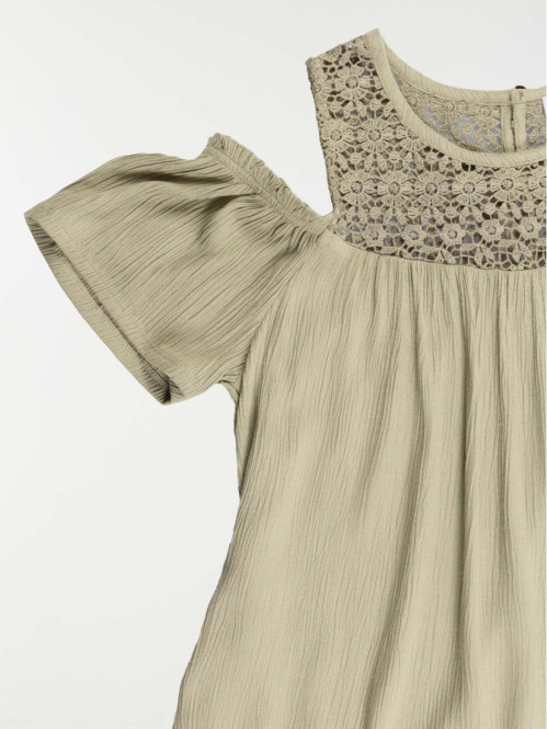 Blouse kaki clair fille...
