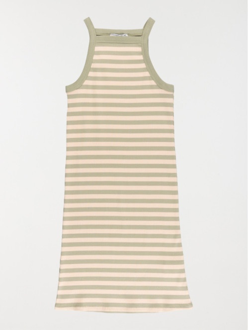 Robe maille côtelée rayée fille (XXS-M)