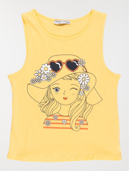 Débardeur motif fillette fille (3-12A)