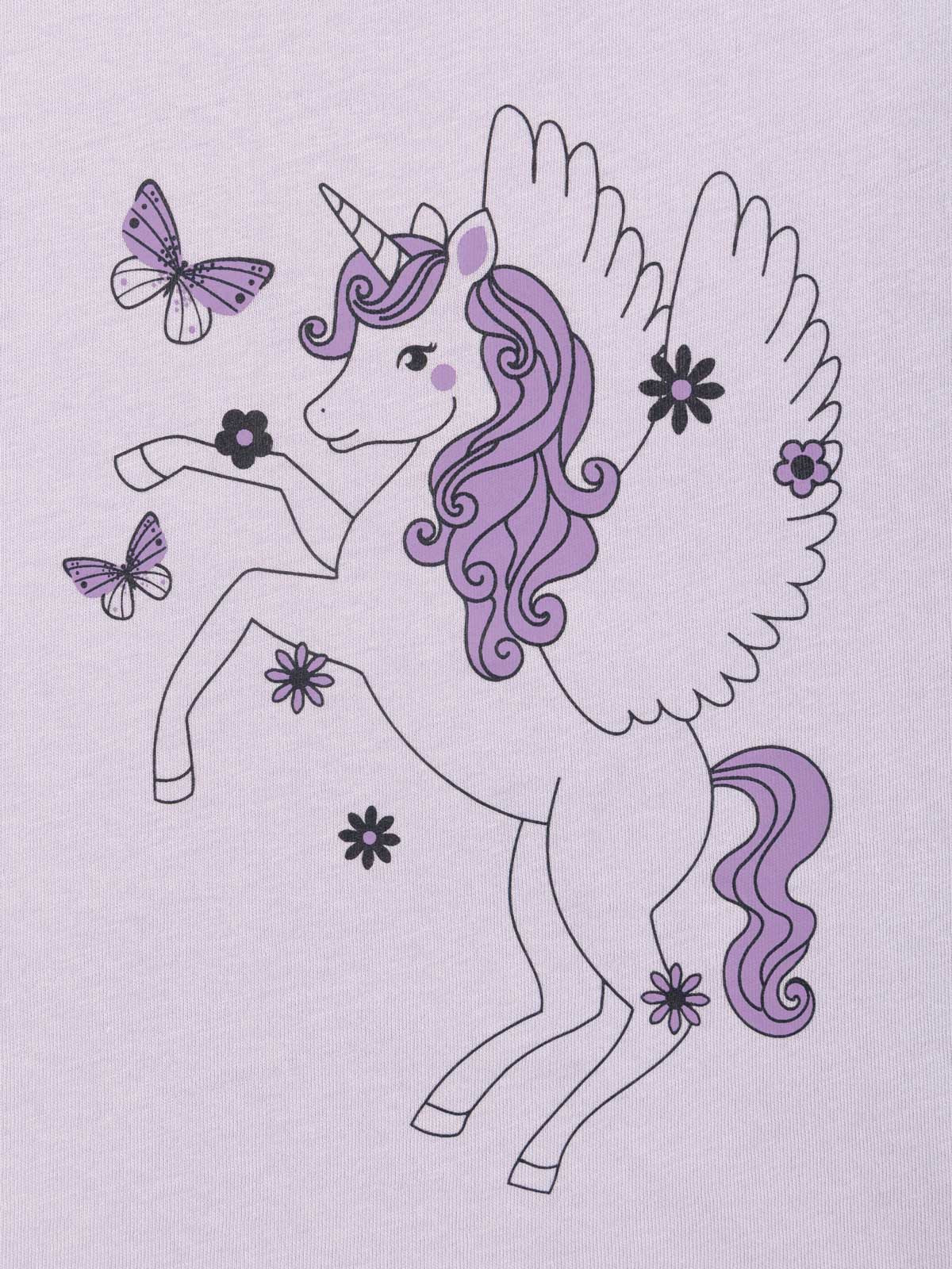 T-shirt licorne lilas fille (3-12A)