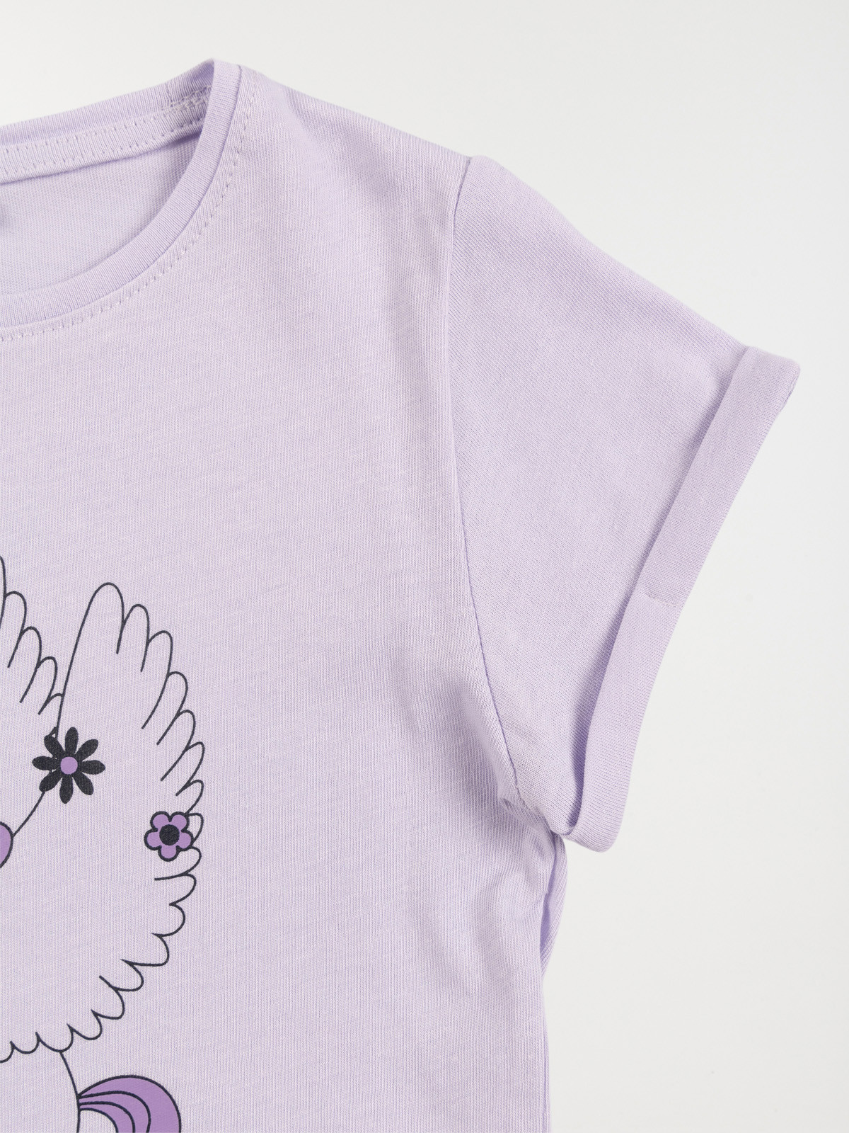 T-shirt licorne lilas fille (3-12A)