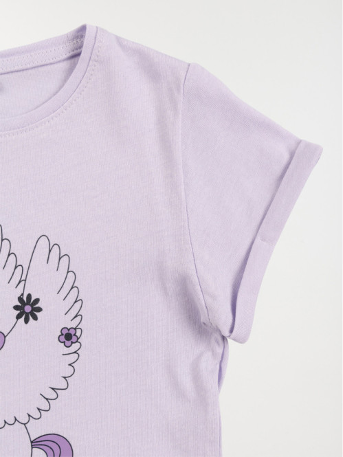 T-shirt licorne lilas fille...