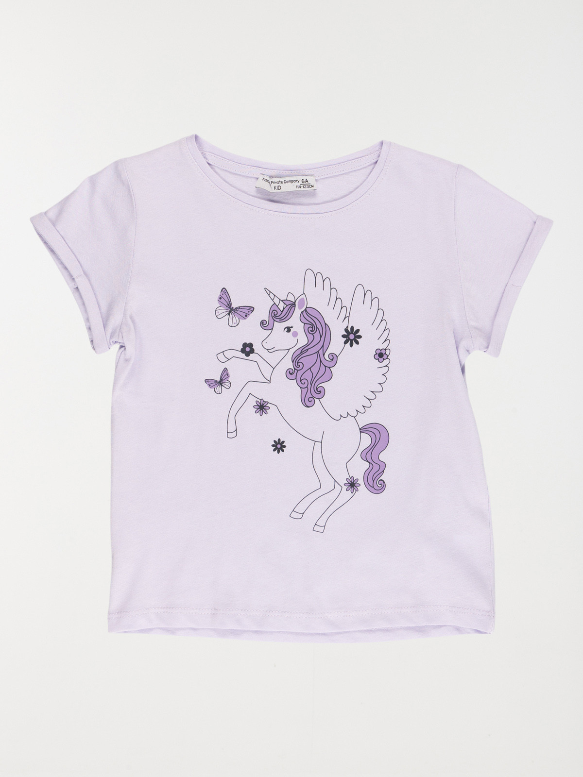 T-shirt licorne lilas fille (3-12A)