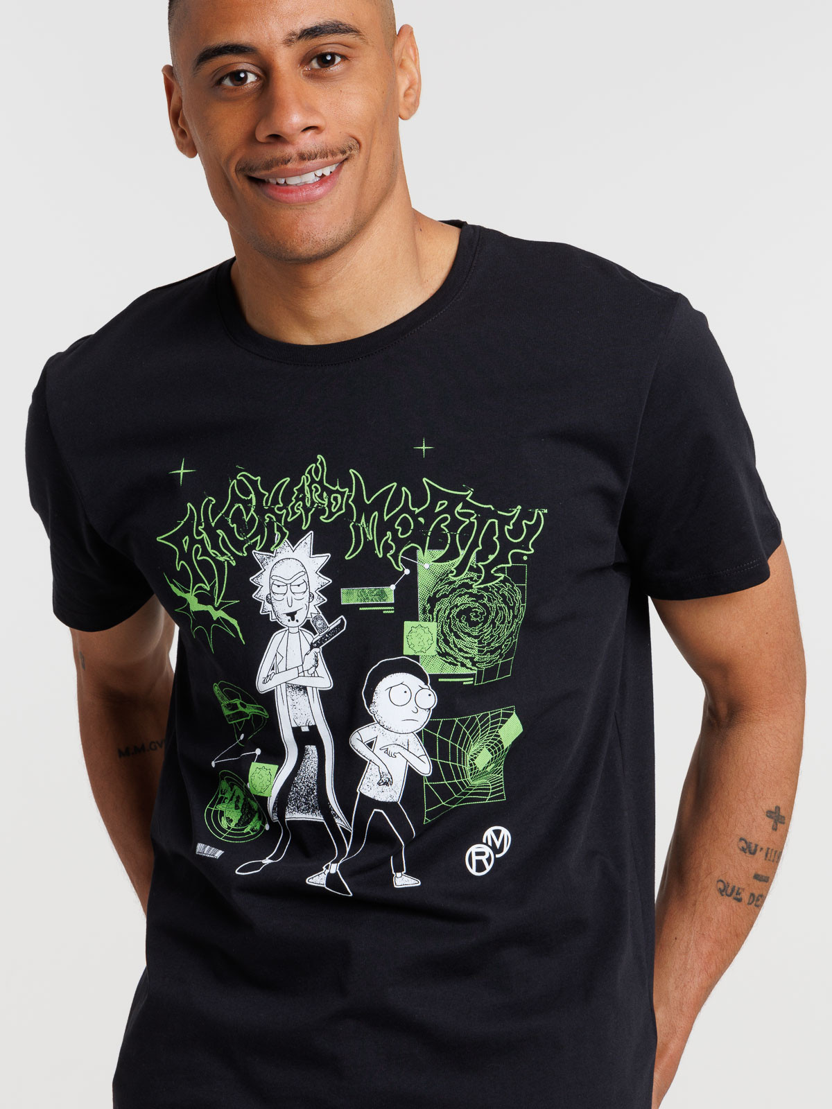 Tee-shirt noir Rick et Morty homme