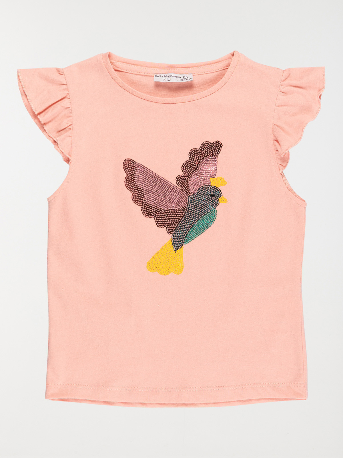 Tee-shirt oiseau fille rose (3-12A)