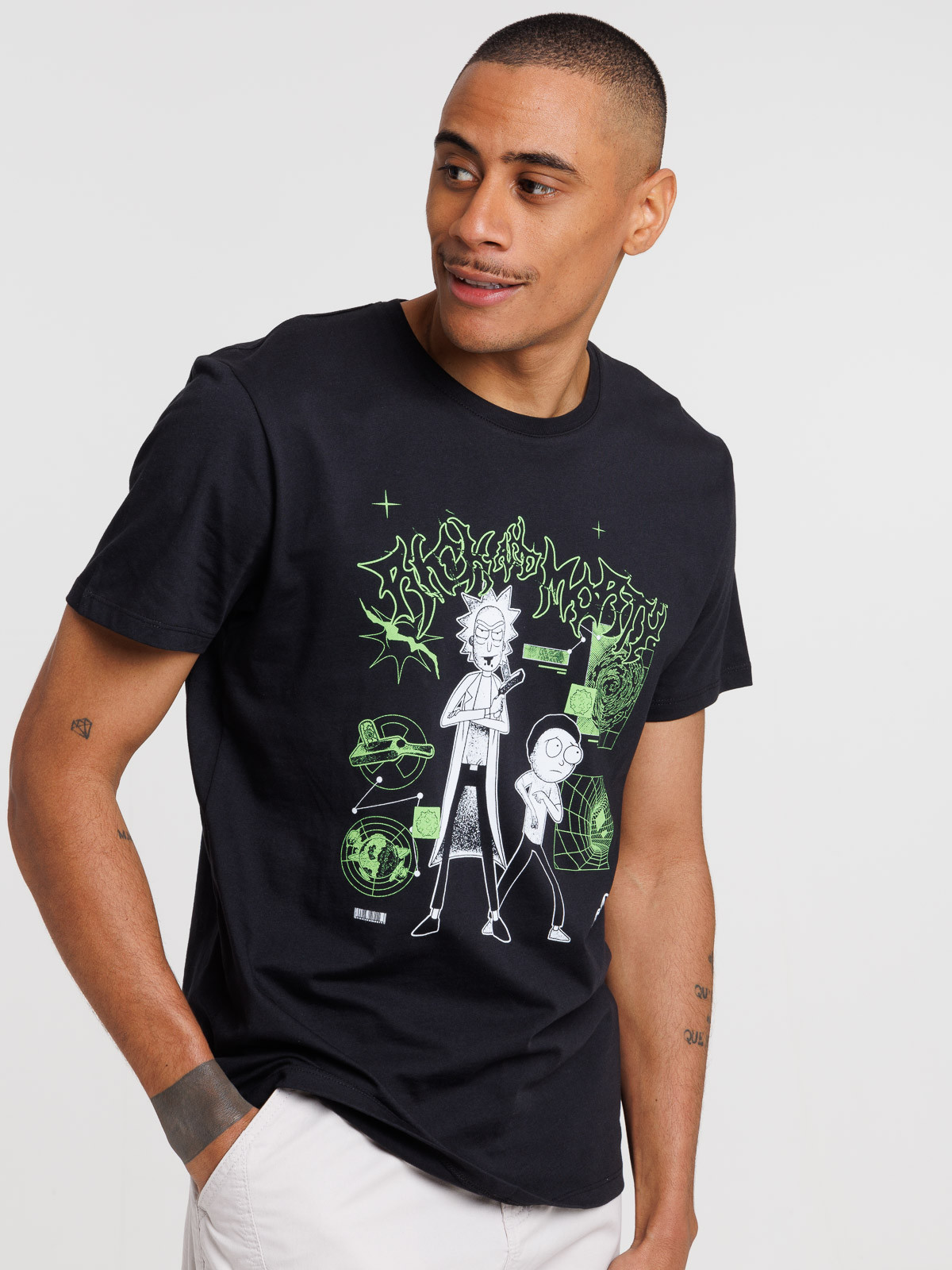 Tee-shirt noir Rick et Morty homme