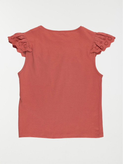 T-shirt fille broderie anglaise (3-12A)