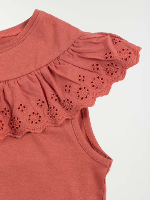 T-shirt fille broderie anglaise (3-12A)