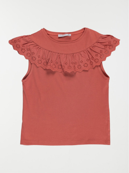 T-shirt fille broderie anglaise (3-12A)