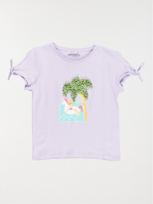 Tee-shirt motif lilas fille (3-12A)