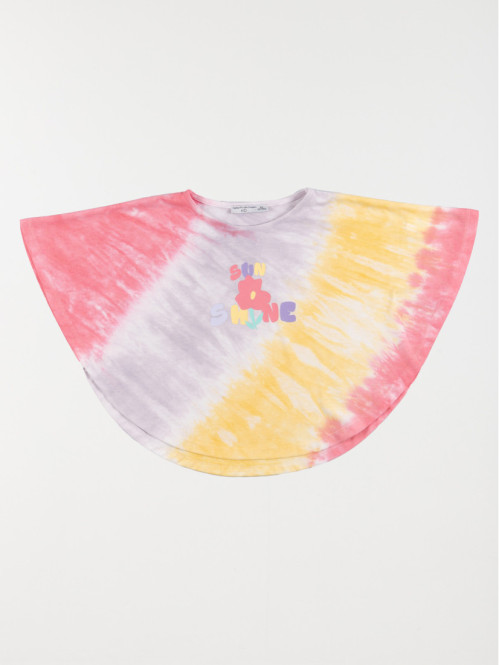 T-shirt cape multicolore fille (4-12A)