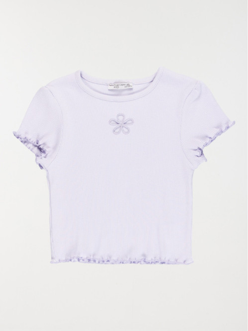 Tee-shirt découpe fleur fille (3-12A)