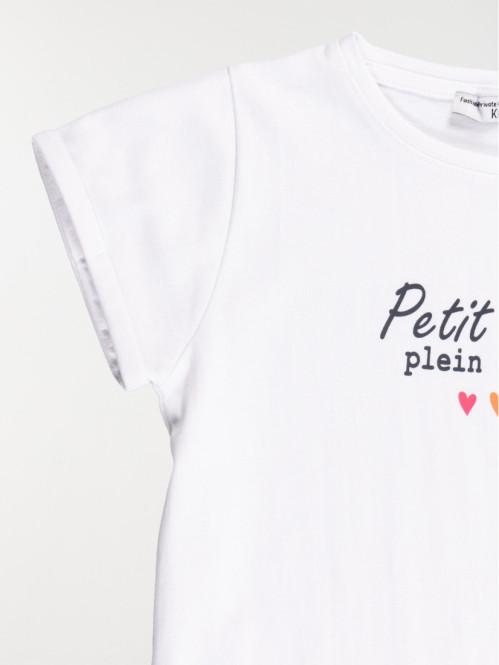 Tee-shirt petit coeur fille (3-8A) Tee-shirt petit coeur fille (3-8A)