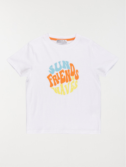 Tee-shirt blanc imprimé garçon (3-12A)