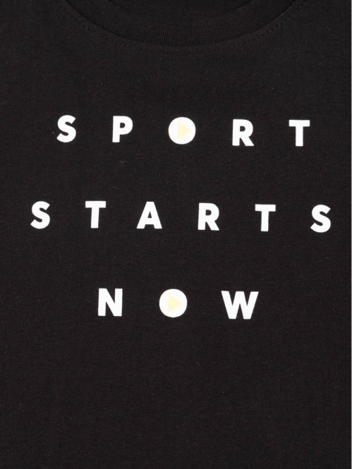 T-shirt noir message garçon (3-12A)