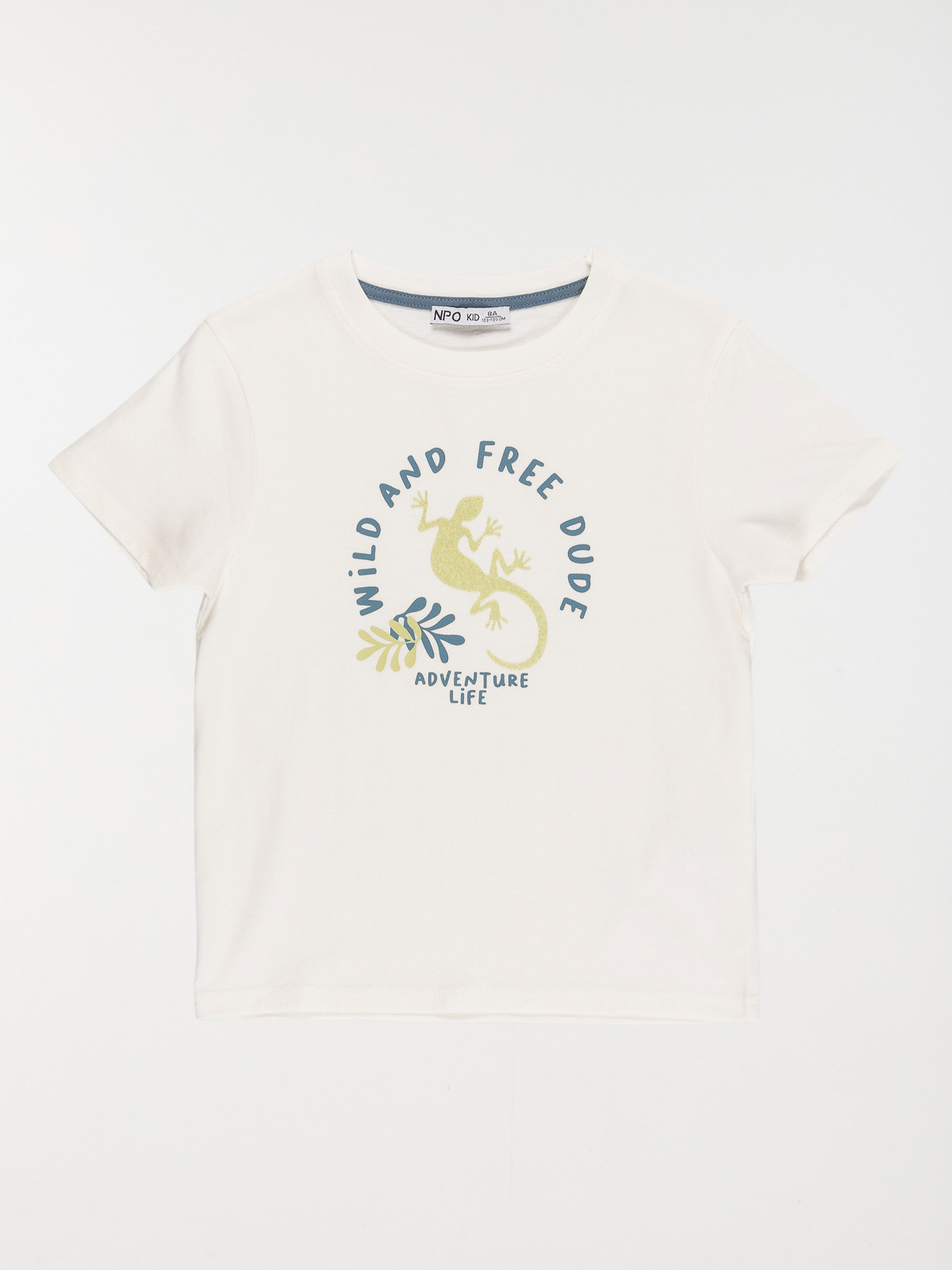 T-shirt lézard et message garçon (3-12A)