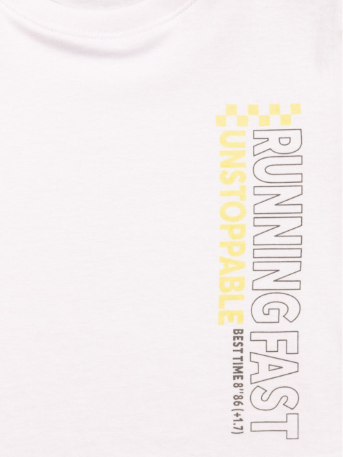 Tee-shirt garçon blanc imprimé (3-12A)