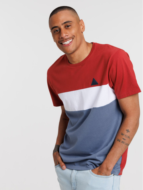 T-shirt 100% coton tricolore homme