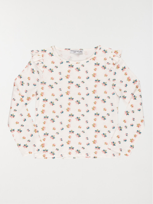 Tee-shirt motifs fleurs fille (3-12A)