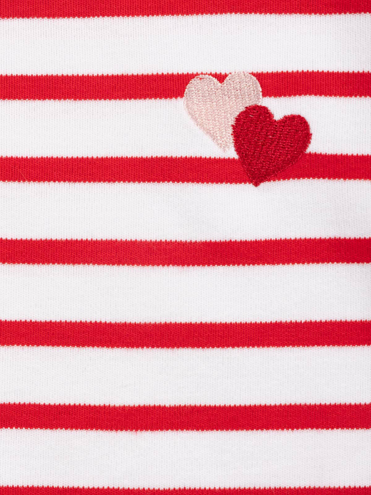 T-shirt rayé fille coeurs brodés (3-12A) T-shirt rayé fille coeurs brodés (3-12A)