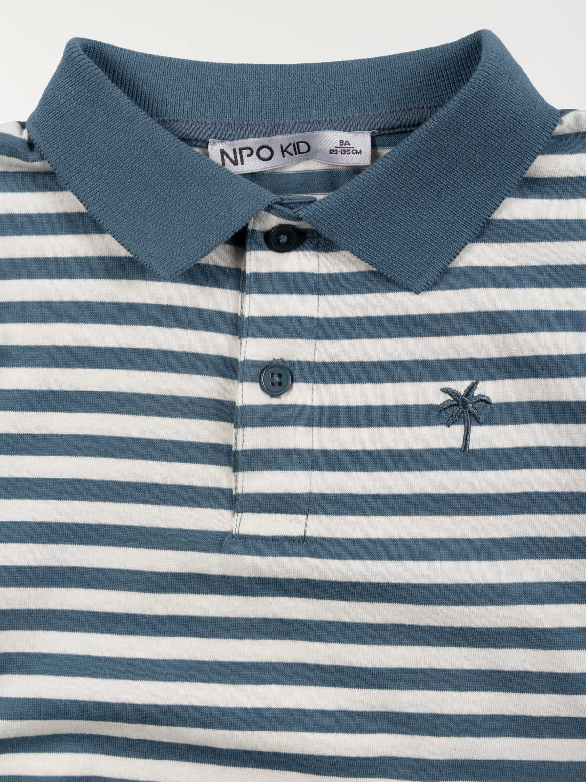 Polo rayé palmier brodé garçon (3-12A) Polo rayé palmier brodé garçon (3-12A)