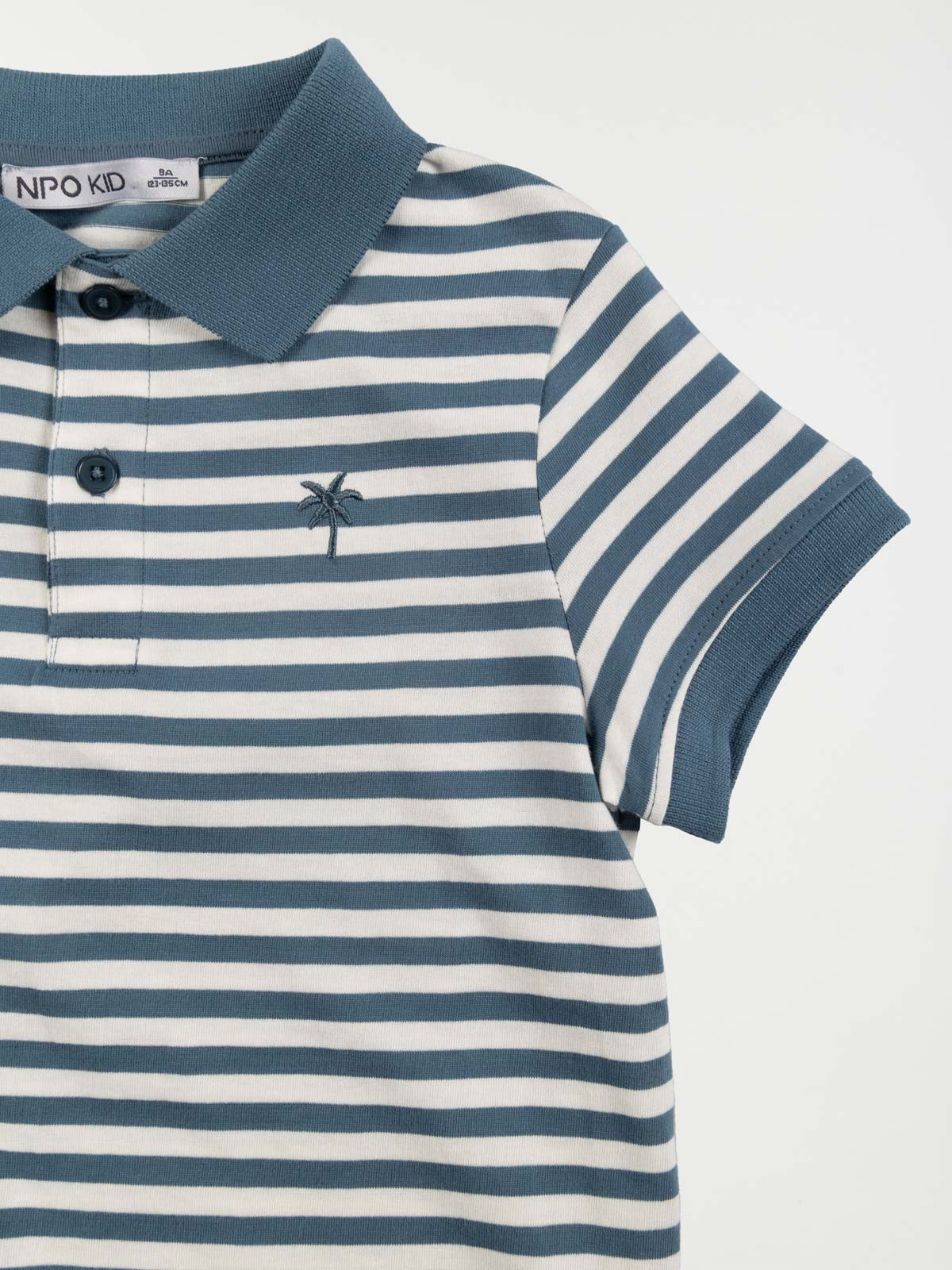 Polo rayé palmier brodé garçon (3-12A) Polo rayé palmier brodé garçon (3-12A)