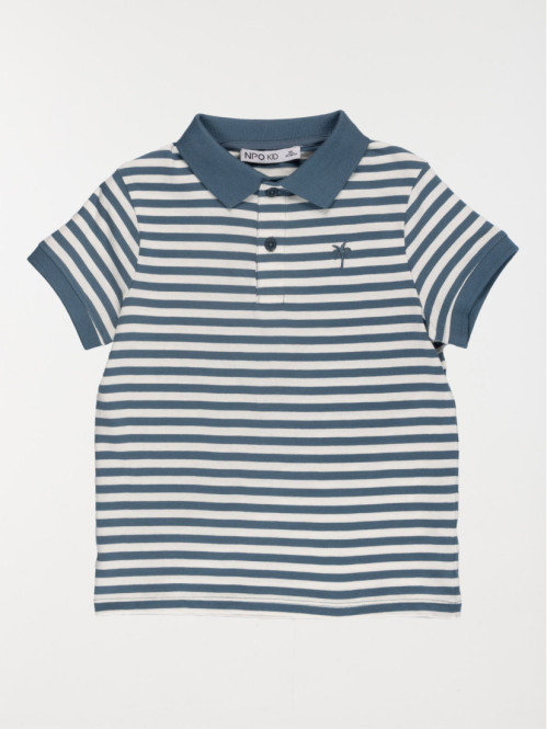 Polo rayé palmier brodé garçon (3-12A)