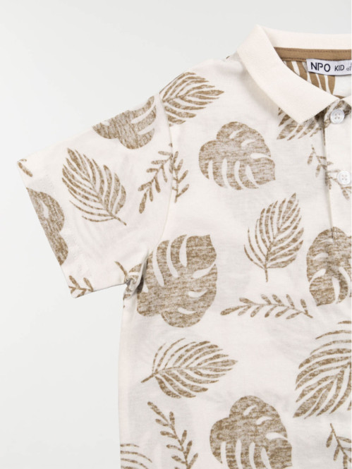 Polo imprimé feuillage garçon (3-12A) Polo imprimé feuillage garçon (3-12A)
