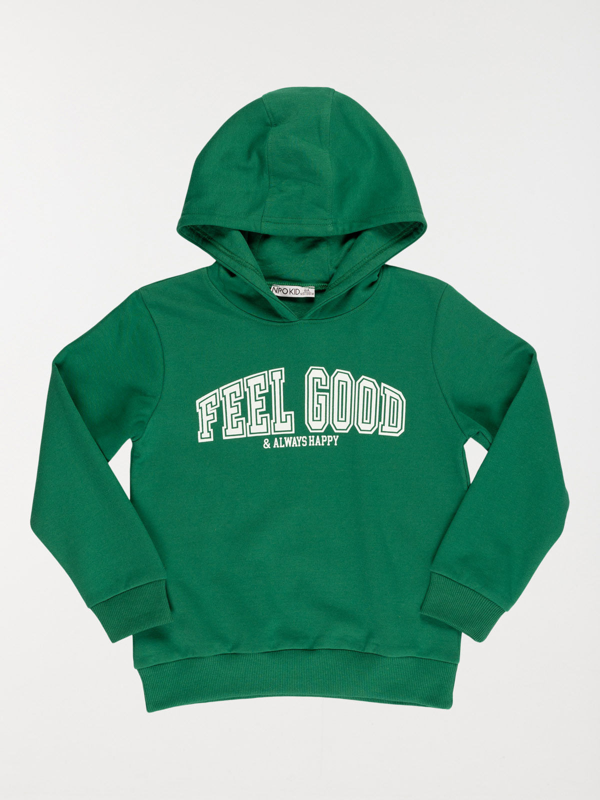 Sweat capuche vert sapin garçon (3-12A)