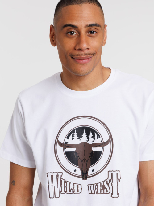 T-shirt imprimé blanc homme