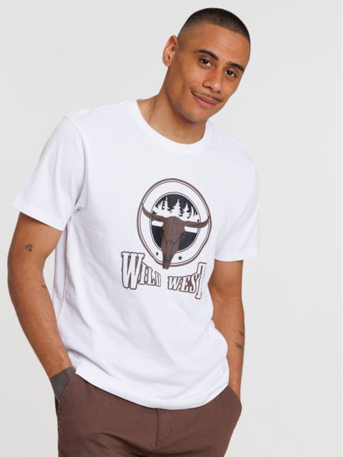 T-shirt imprimé blanc homme