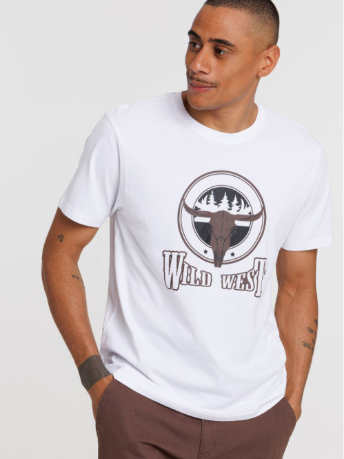 T-shirt imprimé blanc homme